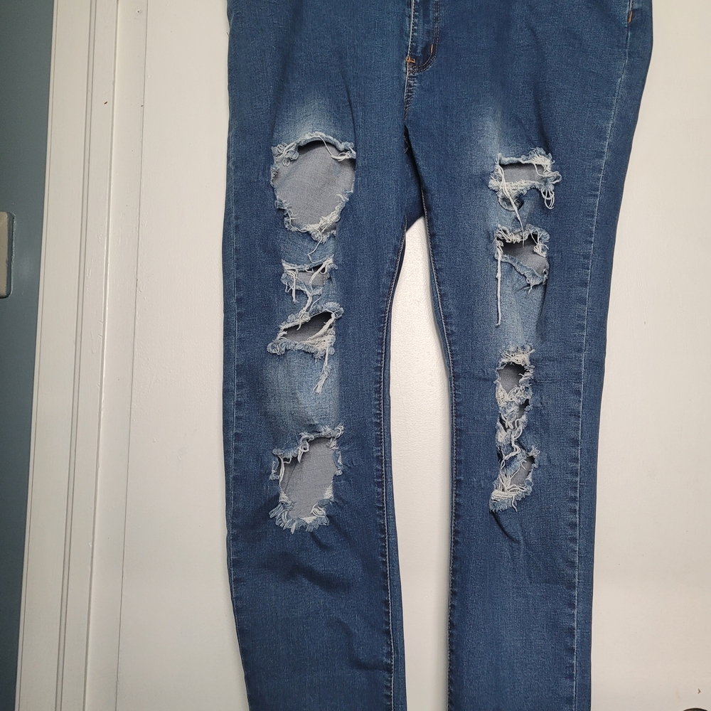 Blue Distressed Women’s Jeans